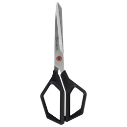 Ножницы BRAUBERG "Super black" 220 мм, черные, 3-сторонняя заточка, ручки из ABS-пластика, 238855