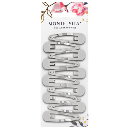 Шаш қыстырғыштары 10 дана, 5 см, клик, жылтыр, күміс, MONTE VITA (МОНТЕ ВИТА), 457079