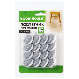 Подпятник фетровый для мебели 28 мм КОМПЛЕКТ 16 шт., BoomHouse, 701835