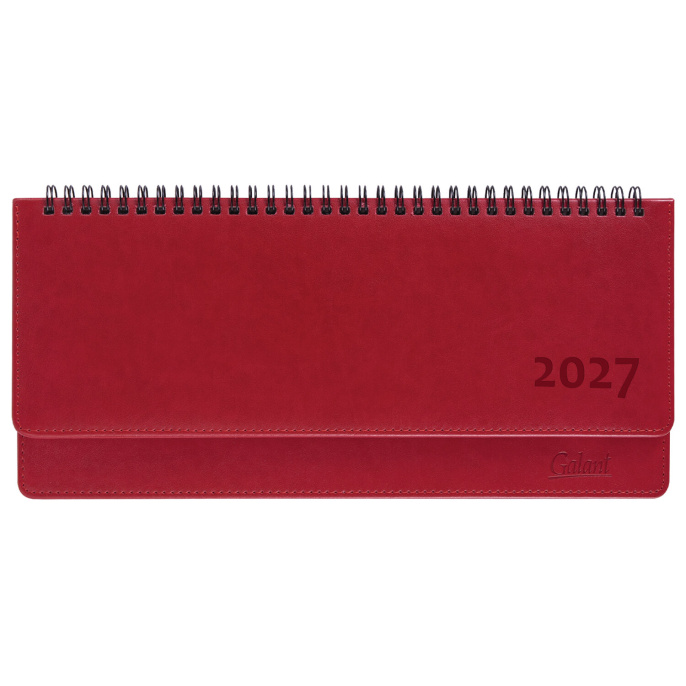Планинг датированный 2027, 305х140 мм, GALANT "Ritter", под кожу, красный, 118207