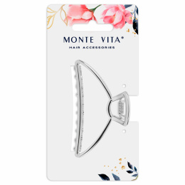 Краб для волос 7,8 см, серебристый, MONTE VITA (МОНТЕ ВИТА), 457016