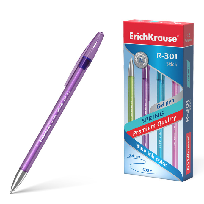 ErichKrause R-301 GEL Stick spring 0.5 гельді қалам, сия Түсі Көк (12 қорапта)