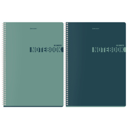 Тетрадь А4, 96 л., BRAUBERG, гребень, клетка, матовая ламинация, "NoteColor" (микс в спайке), 405316