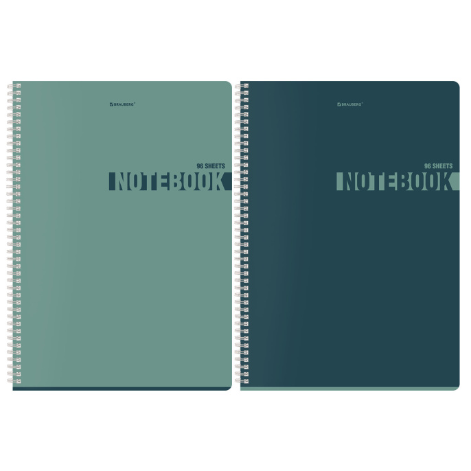 Тетрадь А4, 96 л., BRAUBERG, гребень, клетка, матовая ламинация, "NoteColor" (микс в спайке), 405316