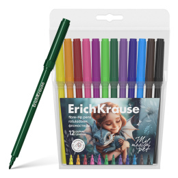 ErichKrause киізден жасалған қаламдар Сиқырлы үй жануарлары, 12 түсті (12 дана еуропалық суспензия корпусында)