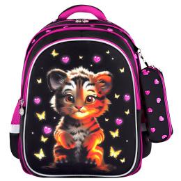 Brauberg kids mind рюкзактары, 2 бөлім, "Tiger Cub", 40х28х18 см, 273175