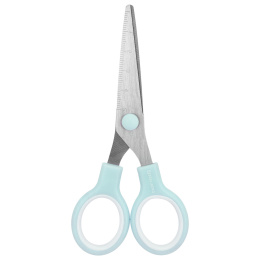 Ножницы BRAUBERG KIDS 130 мм, ручки мятные, закругленные лезвия с линейкой, 274062