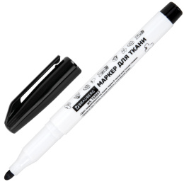 Маркер для ткани ЧЕРНЫЙ, TEXTILE MARKER, несмываемый, круглый наконечник 1-3 мм, BRAUBERG, 152657