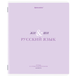Тетрадь предметная CREATIVE 48 л., обложка картон, РУССКИЙ ЯЗЫК, линия, подсказ, BRAUBERG, 405118