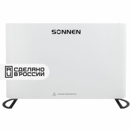Обогреватель-конвектор SONNEN ONYX-1000.1, 1000 Вт, Х-образный нагревательный элемент, белый, сделано в России, 457629