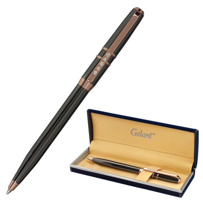 Galant "SFUMATO GOLD" сыйлық шарикті қалам, металл корпус, бөлшектер раушан алтын, түйін 0,7 мм, көк, 143515