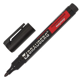 Brauberg "Energy" тұрақты маркері, қара, дөңгелек ұшы, 3 мм,клипі бар, 150475