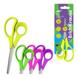 Ножницы ErichKrause JOY® Неон, эргономичные ручки, 14см, ассорти (в блистере по 1 шт.)