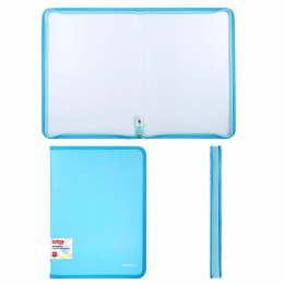 Brauberg pastel, A4, 330x240 мм, 600 мкм, аквамарин түсі, 271970 пластикалық сыдырма көлемді қалта