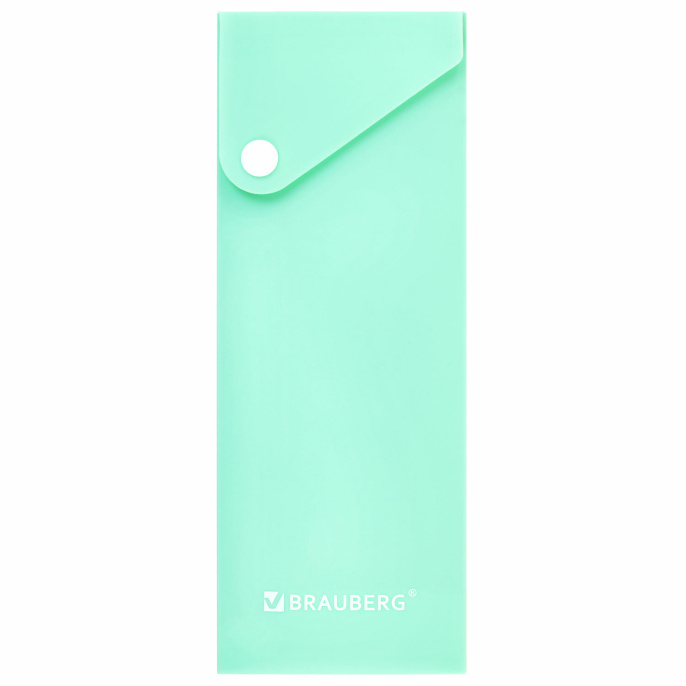 Пенал пластиковый BRAUBERG, 1 отделение, на кнопке, 20x7 см, ассорти, "Pastel", 273770