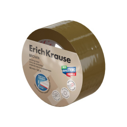 Клейкая лента упаковочная ErichKrause Коричневая, 48ммх50м, коричневый (в пленке по 1шт.)