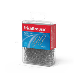Скрепки металлические ErichKrause 28 мм (в пластиковой коробке по 200 шт.)