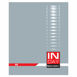 Тетрадь А5, 48 л., BRAUBERG скоба, клетка, обложка картон, "INDAY", 400518