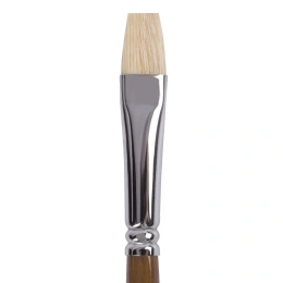Кисть художественная профессиональная BRAUBERG ART CLASSIC, щетина, плоская, № 10, длинная ручка