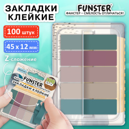 Бетбелгілер жабысқақ Z-FUNSTER (FUNSTER) "Моранди", 45х12 мм, 100 дана, (5 түсті х 20 парақ), диспенсерде, 116697