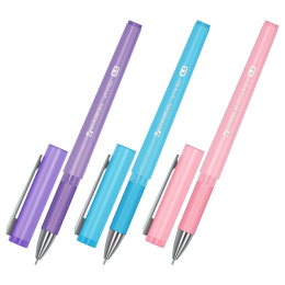 Ручка гелевая с грипом BRAUBERG "VIVID PASTEL", СИНЯЯ, корпус ассорти, игольчатый узел 0,5 мм, линия письма 0,35 мм, 144539