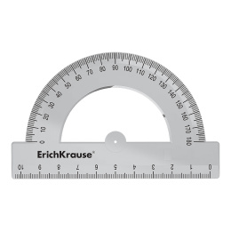 Транспортир пластиковый ErichKrause Прозрачность, 180°/10см, прозрачный (в коробке-дисплее по 20 шт)