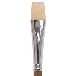 Кисть художественная профессиональная BRAUBERG ART CLASSIC, щетина, плоская, № 20, длинная ручка