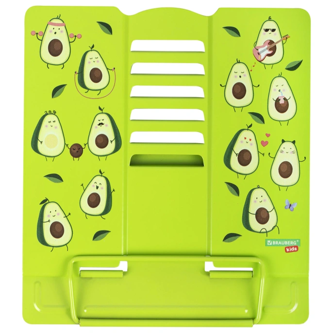 Подставка для книг и учебников бол BRAUBERG KIDS "Avocado", регулируемый угол наклона, металл, 238052
