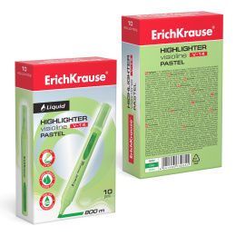 Маркер для выделения текста с жидкими чернилами ErichKrause VisioLine® V-14 Пастель, цвет чернил зеленый (в коробке по 10 шт.)