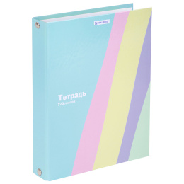 Сақиналы дәптер A5 175x215 мм, 120 л., қатты картон, тор, БРАУБЕРГ, pastel кросс-сериясы, 405198