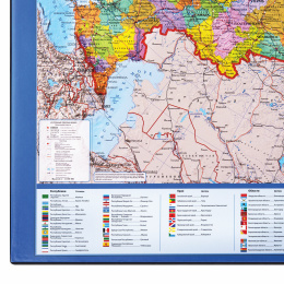 Коврик-подкладка настольный для письма (590х380 мм), с картой России, BRAUBERG, 236776