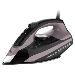 BRASSON бу үтігі (БРАССОН) SI-2340, 2700w, керамика, автоматты өшіру, тамшыға қарсы, 2,8 м сым, өзін-өзі тазарту, графит / қызғылт, 458310