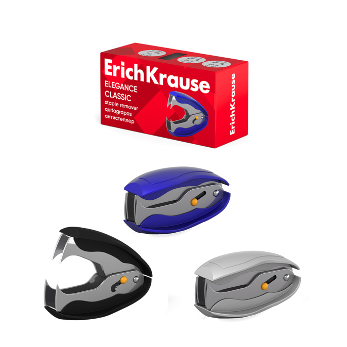 Антистеплер с фиксатором ErichKrause Элегантность Классика, ассорти (в коробке по 1 шт.)