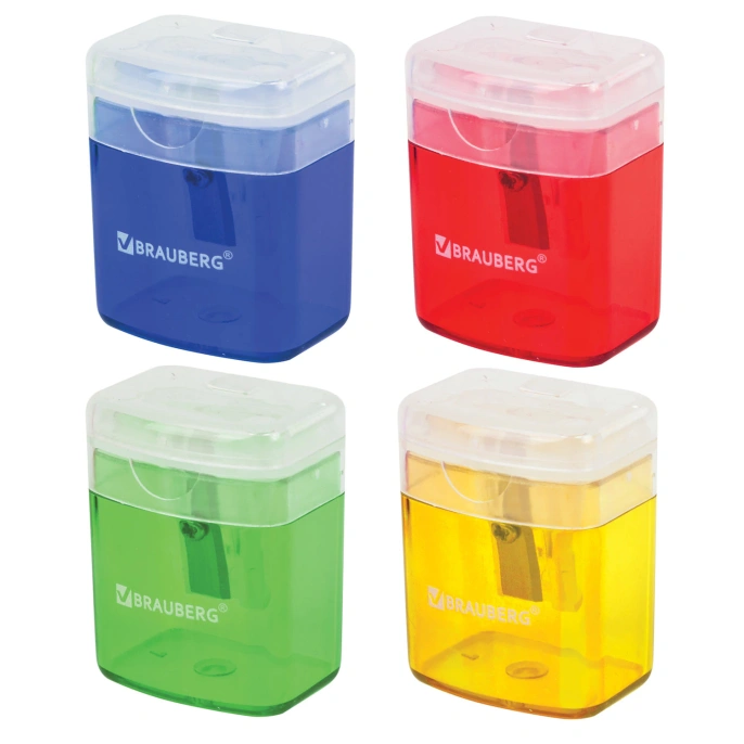 BRAUBERG "OfficeBox" қайрауышы, контейнері мен қақпағы бар, тікбұрышты, суспензиямен оралған, ассорти, 222494