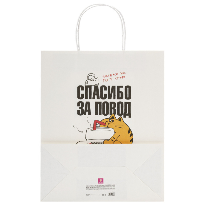 Пакет подарочный (1 штука) 26х13х32 см (L) "Funny Notes", ассорти, крафт, ЗОЛОТАЯ СКАЗКА, 700824