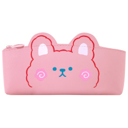 Пенал ЮНЛАНДИЯ ЮНИОР, 1 отделение, искусственная кожа, "Pink bear", 20х9х7 см, 273818