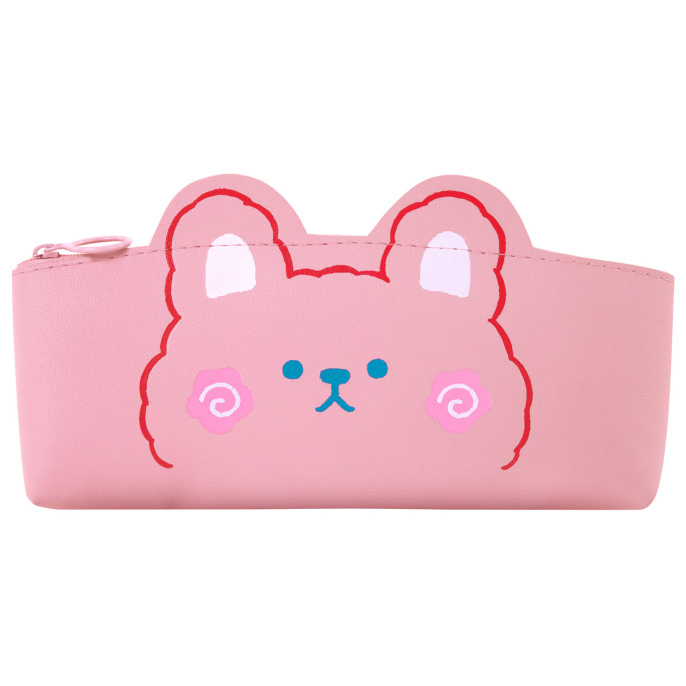 Пенал ЮНЛАНДИЯ ЮНИОР, 1 отделение, искусственная кожа, "Pink bear", 20х9х7 см, 273818