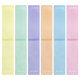Закладки для книг МАГНИТНЫЕ, "PASTEL", набор 6 штук, 60x20 мм, BRAUBERG, 117013