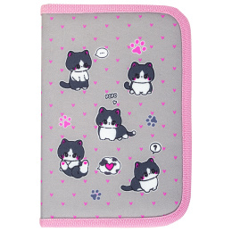 Пенал BRAUBERG, 1 отделение, полиэстер, 21х14 см, "Играющие котики", 272327