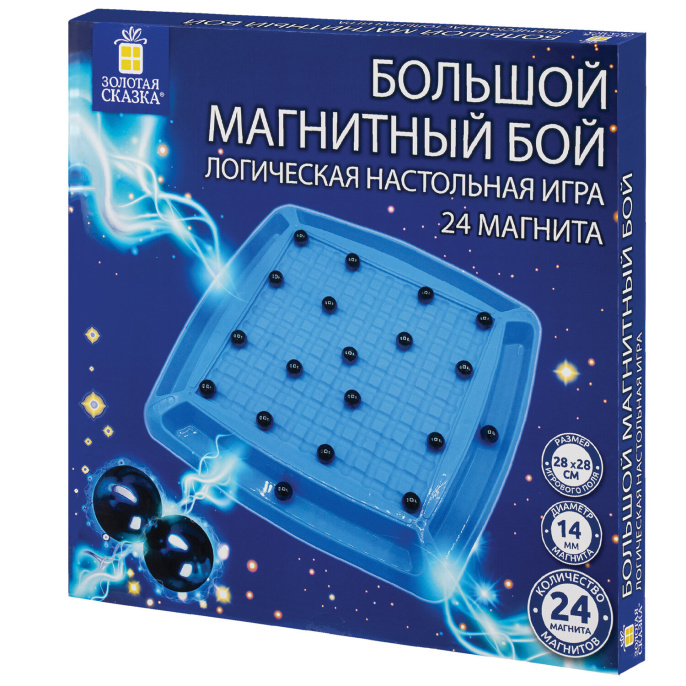 "Магниттік жекпе-жек" логикалық үстел ойыны, 24 магнит, 28х28 см тақта, алтын ертегі, 665894