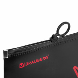 BRAUBERG A4 ноутбук қалтасы, 1 бөлім, пластик, zip-lock найзағайында, "Danger", 272105