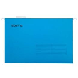 Подвесные папки А4/Foolscap (404х240 мм) до 80 л., КОМПЛЕКТ 10 шт., синие, картон, STAFF, 270933