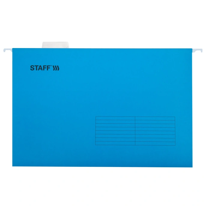 Подвесные папки А4/Foolscap (404х240 мм) до 80 л., КОМПЛЕКТ 10 шт., синие, картон, STAFF, 270933