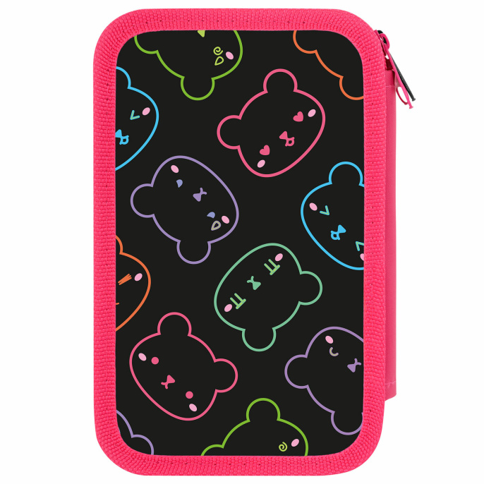 Пенал ПИФАГОР, 3 отделения, ламинированный картон, 19х11 см, "Bears", 273487