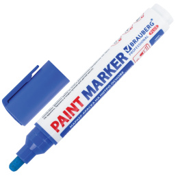 Маркер-лак бояуы (paint marker) 6 мм, көк, НИТРО негізі, BRAUBERG Professional PLUS EXTRA, 151453