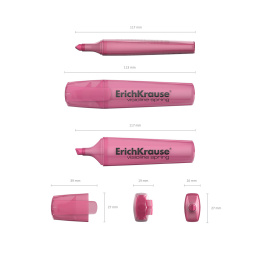 Маркер для выделения текста ErichKrause VisioLine® V-12 Весна, цвет чернил розовый (в коробке-дисплее по 10 шт.)