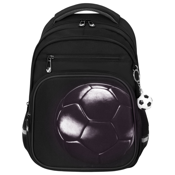Рюкзак BRAUBERG PROFI, 2 отделения, с брелком, "Leather ball", 3D-панель, 36х27х19 см, 274416