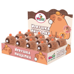 Игрушка пищалка мягкая "Капибара со жвачкой", высота 11 см, WOOZOO (ВУЗУ), 666198