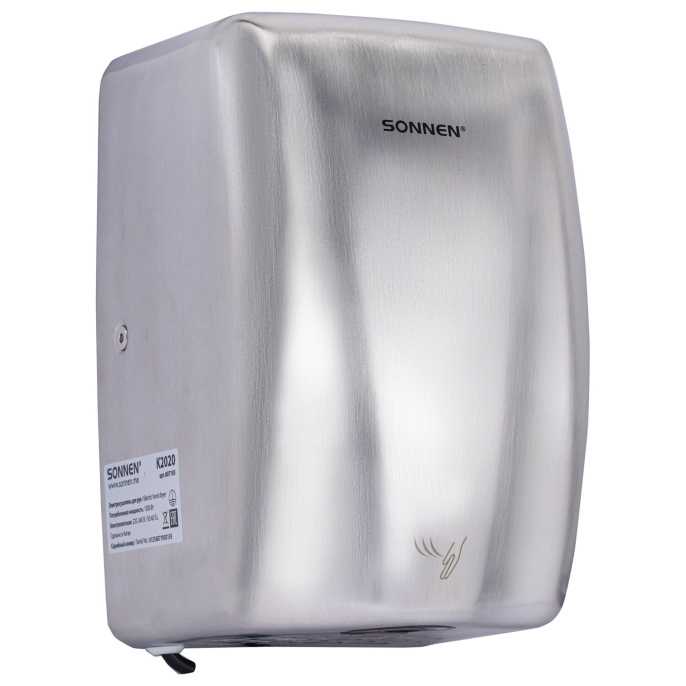 Қол кептіргіш жоғары жылдамдықты ВАНДАЛҒА қарсы Sonnen K2020, 1000 Вт, 100 м / с, IPX3, 72 дБ, тот баспайтын болат, 607193