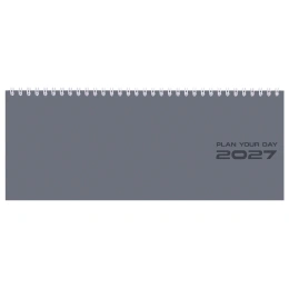 Планинг күні 2027 285х112 мм, STAFF, тарақ, картон мұқабасы, 64 Парақ, "сұр стиль", 117855